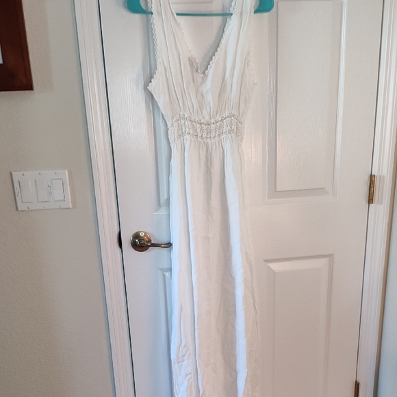 White Maxi Dress with Smocked Waist - Picture 8 of 8